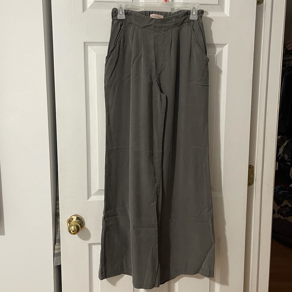 Green flowy pants